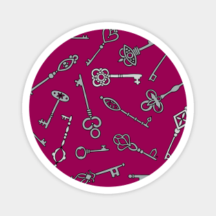 Skeleton Keys Burgundy Palette Magnet